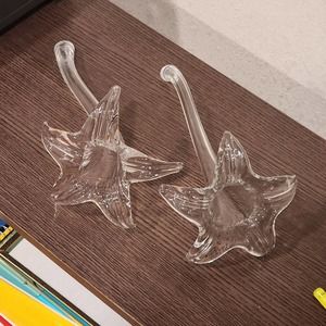 Vintage Clear Lily Hand Blown 9.5" Epergne Vases (Set of 2)